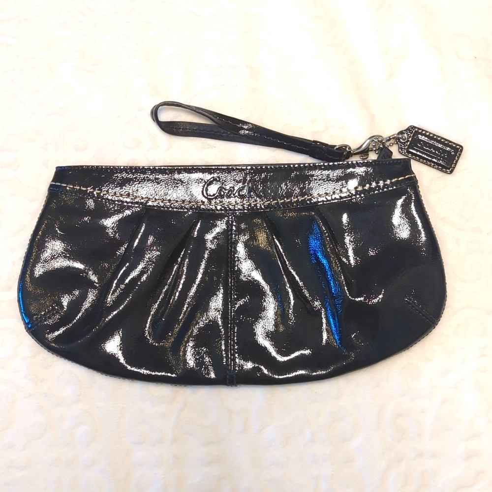 COACH Black Leather Clutch Wristlet
